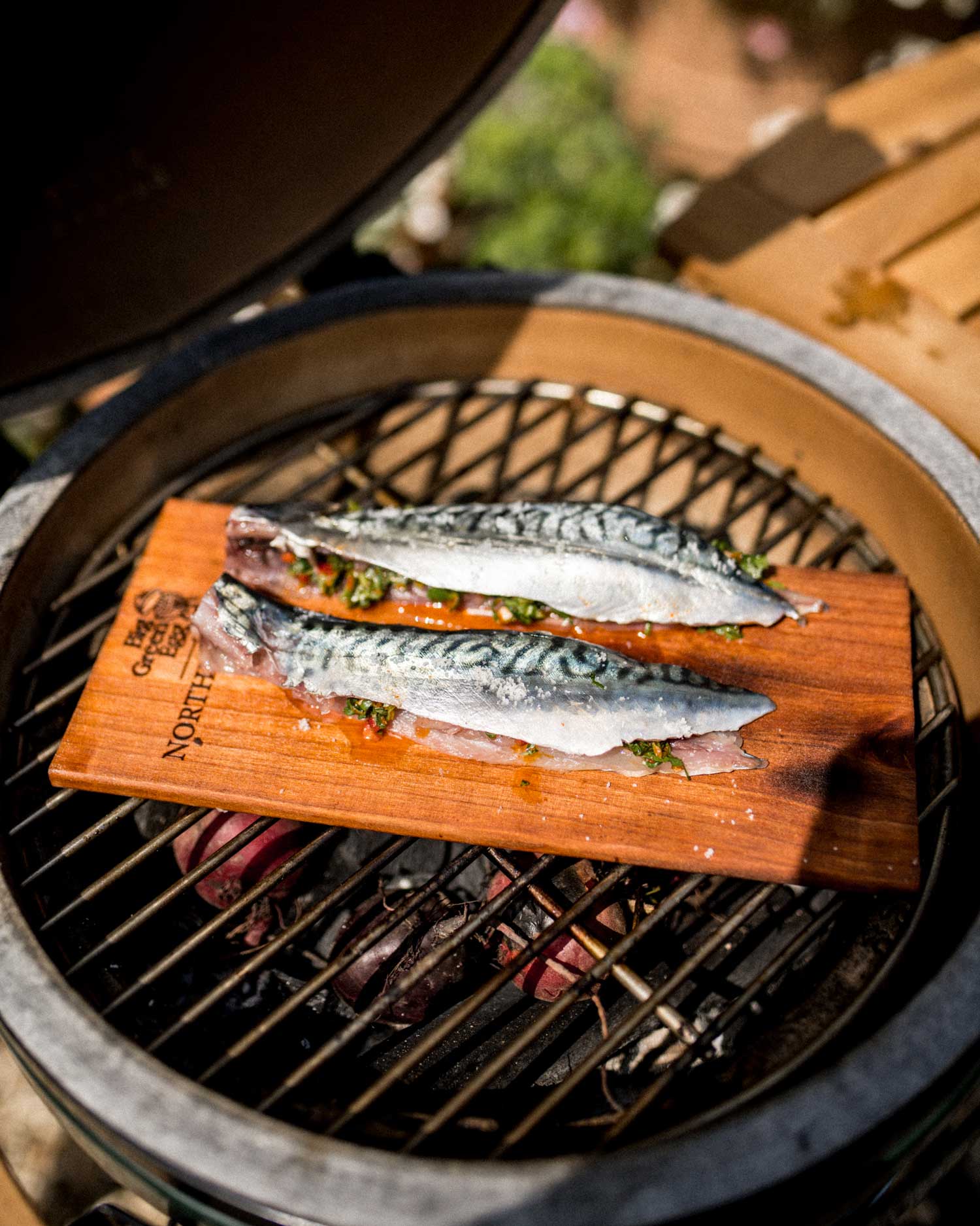 Plank-Cooked Mackerel with Chermoula and Moroccan Beets