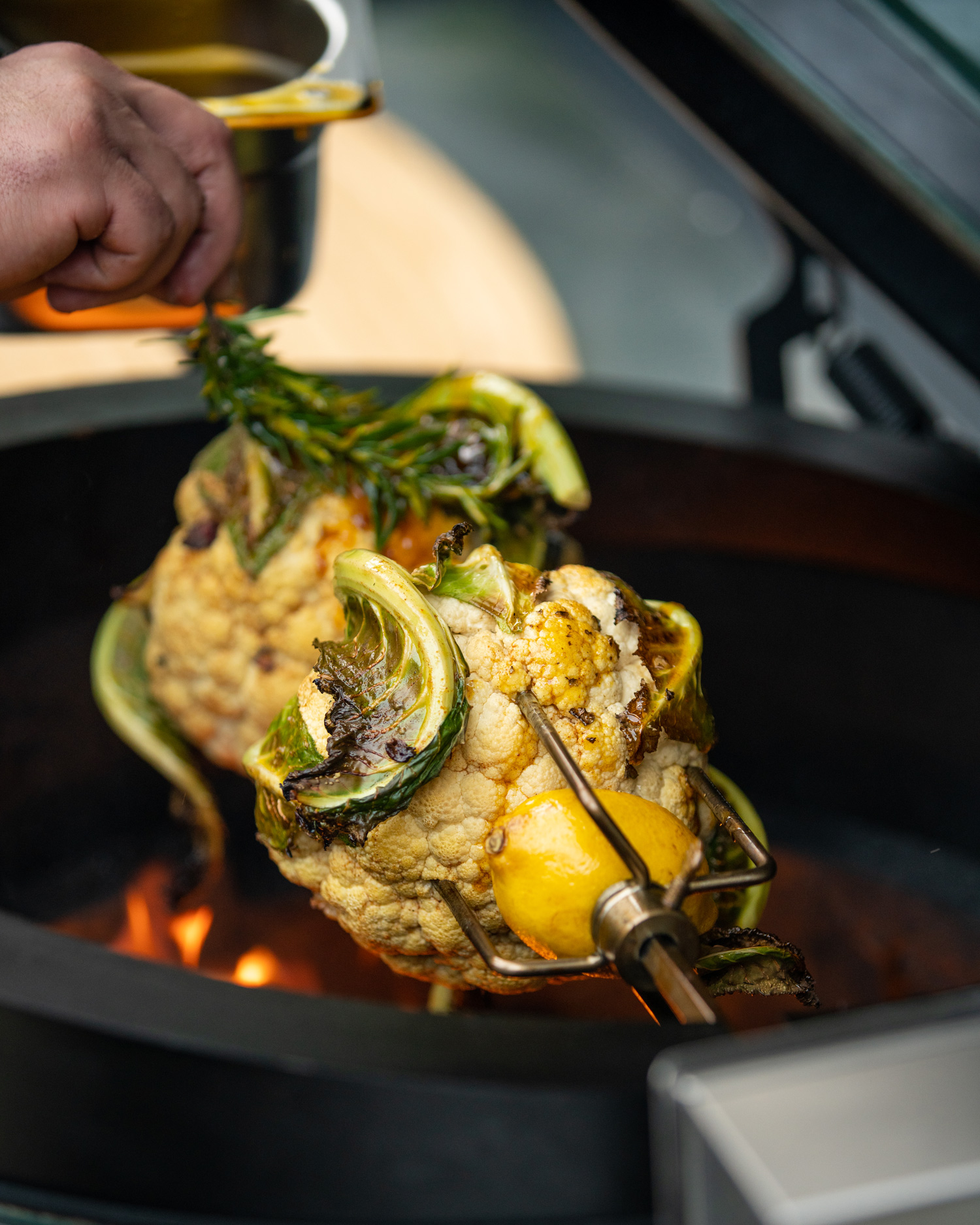 Rotisserie Cauliflower with North African Yoghurt