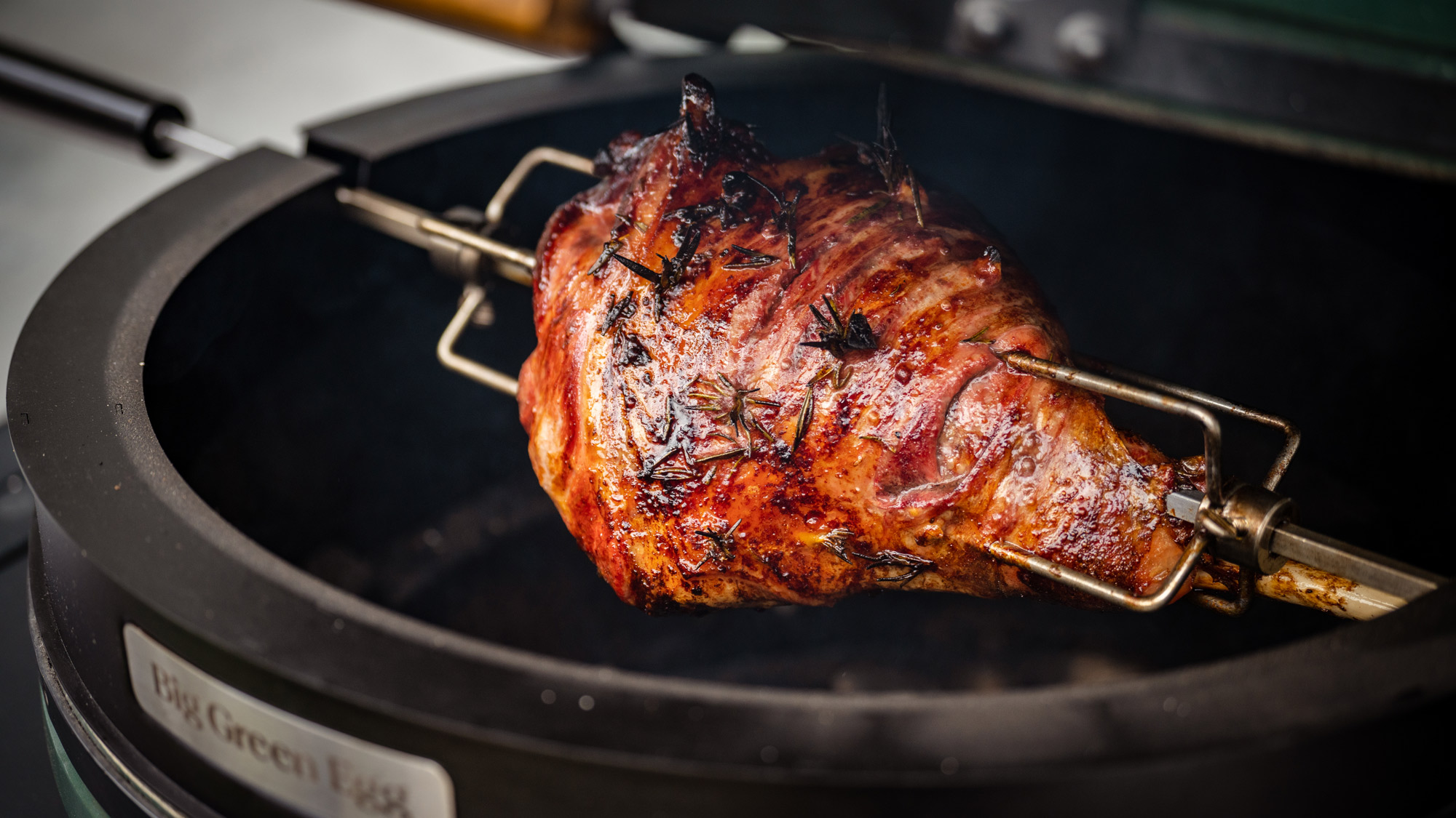 Rotisserie Leg of Lamb with Brassica Salsa Verde